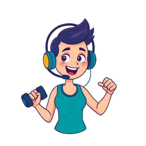 Cartoon fitness coach character
